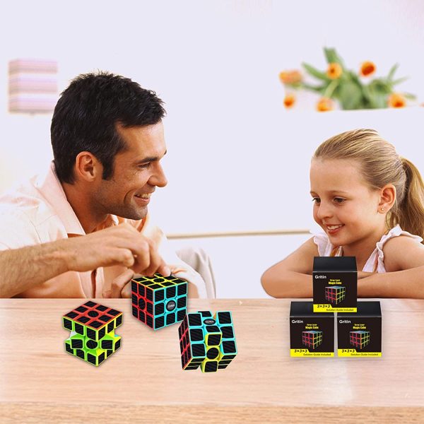 Magic Cube, Gritin 3x3x3 Smooth Speed Cube 3D Puzzles Cube with Vivid Color Carbon Fiber Surface - Ultra Durable and Flexible Easy Turning for Brain - Image 6