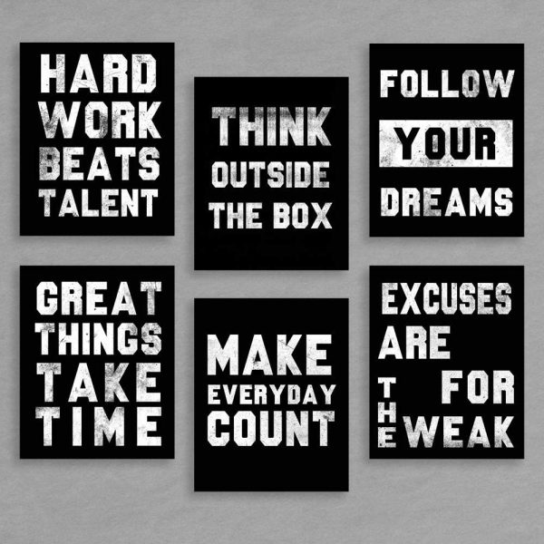 Homanga Motivational Wall Art Posters, Positive Office Decor Art Prints, Set of 6, Inspirational Quote Wall Art for Office Living Room Bedroom, Canvas Posters 20x25 cm Unframed - Image 5