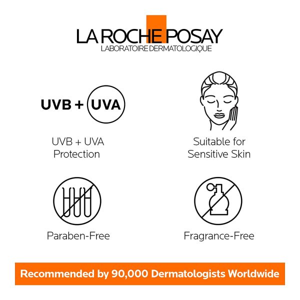 La Roche-Posay Sunscreen Lotion, Anthelios Tinted Mineral Sunscreen Ultra-Fluid Lotion Face Broad Spectrum SPF 50 Titanium Dioxide, Fragrance Free, 50ml - Image 8