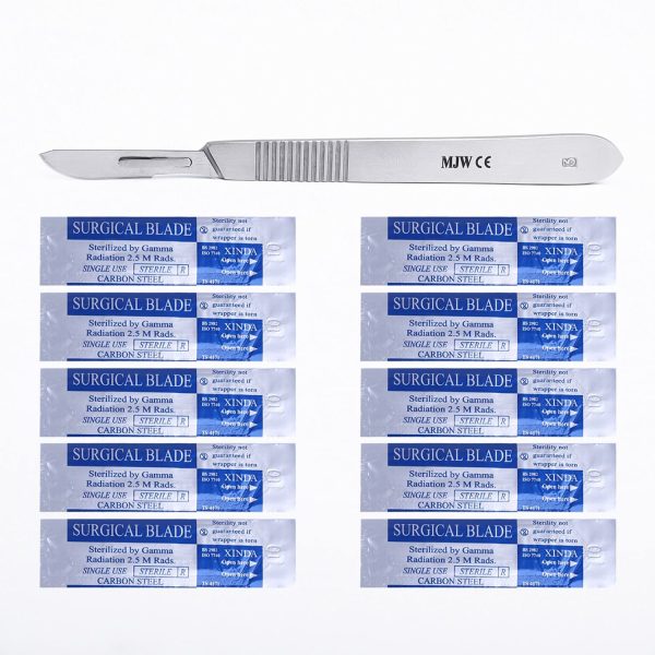 10 Pcs Scalpel Blades # 10 with Scalpel Handle No.3 Suitable for Surgical, Sign, Craft, Card Making Cutter, Podiatry, Dental - Image 2