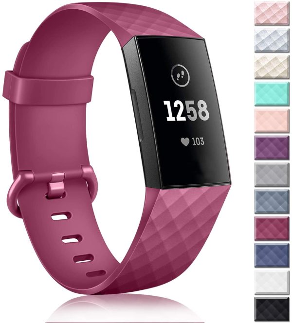 Tobfit Bands Compatible with Fitbit Charge 3 Bands / Fitbit Charge 4 Bands, Classic Sport Accessory Replacement Watch Strap Wristband for Fitbit Charge 3 Special Edition & Fitbit Charge 3 & Fitbit Charge 4 Women Men Large & Small - Image 3