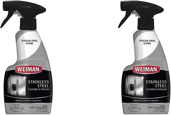 Weiman Stainless Steel Cleaner and Polish Trigger Spray - Protects Against Fingerprints and Leaves a Streak-Less Shine - 12 Ounce 2 Pack - Image 2