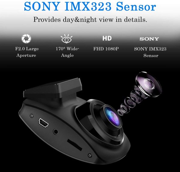 ??022 New Version??Dash Cam,  Dash Cam WiFi Sony Sensor Full HD 1080P, Dashboard Camera for Car 2 Inch Screen 170° Wide Angle, Car Camera with Loop Recording, Parking Monitor, Motion Detection