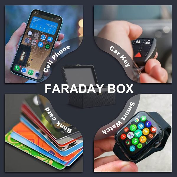 Car Key Signal Blocking Box,Large Faraday Box 17 x 12 x 9cm for Car Keys Phones RFID Blocker Case Car Key Safe Box,Fob Storage Box Keyless Cars Security Anti Theft Large Storage Box - Image 5