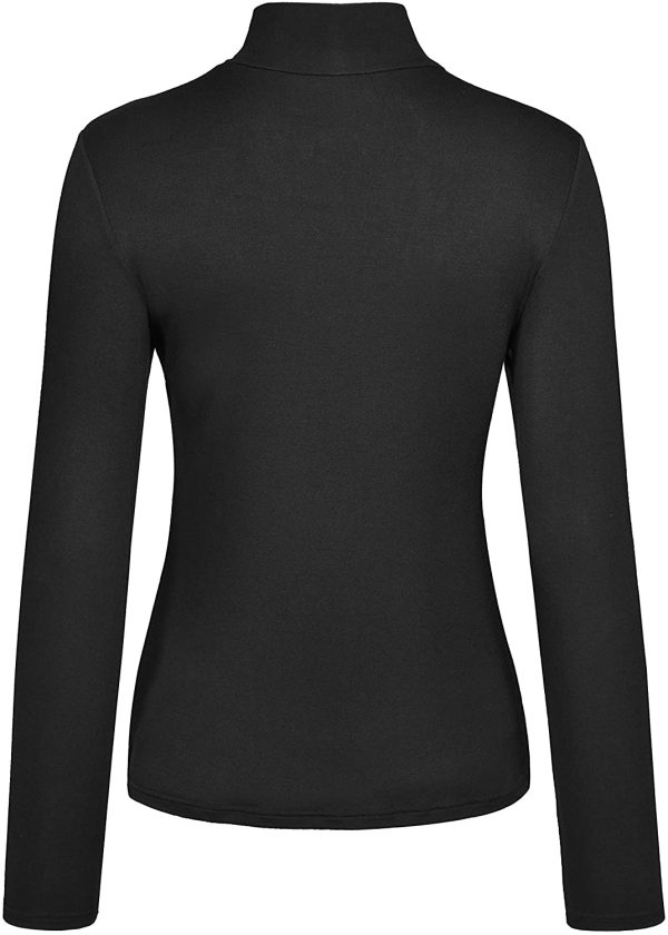 KLOTHO Women??s Slim Fitted Mock Turtleneck Tops Long Sleeve Lightweight Base Layer Shirts - Image 3