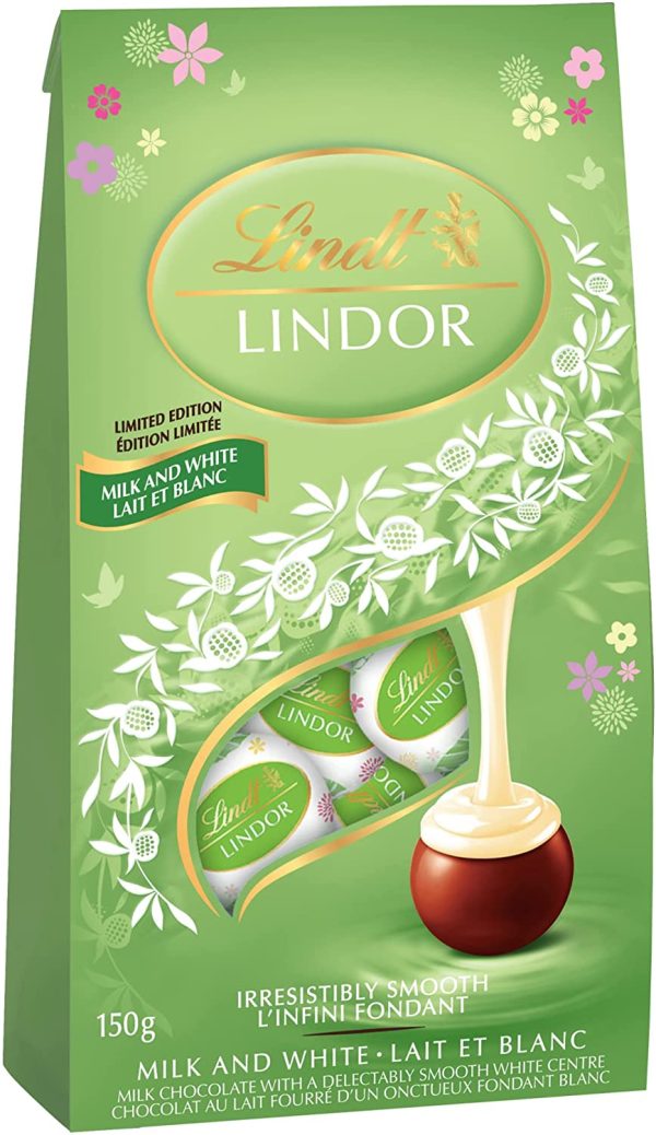 Lindor Spring Tulip Milk and White Chocolate Truffles Bag, 150 Grams