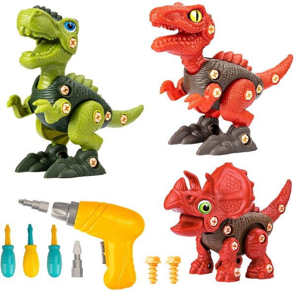 Kizmyee Take Apart Dinosaur Toys for 3 4 5 6 7 Year Old Boys, Dinosaur Toy for Boys STEM Construction Building Toys with Electric Drill for Birthday Easter Gifts Boys Girls - Image 4