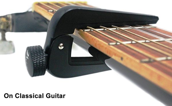 WINGO Wide Guitar Capo Fit for 6 and 12 String Acoustic Classical Electric Guitar,Bass,Mandolin,Banjos,Ukulele All Types String Instrument, Black - Image 3