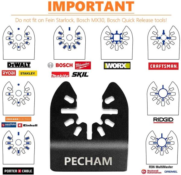 21PCS Universal Wood Metal Oscillating Multitool Quick Release Saw Blades Fit Porter Cable Black & Decker Rockwell Ridgid Ryobi Milwaukee DeWalt Chicago Craftsman - Image 3