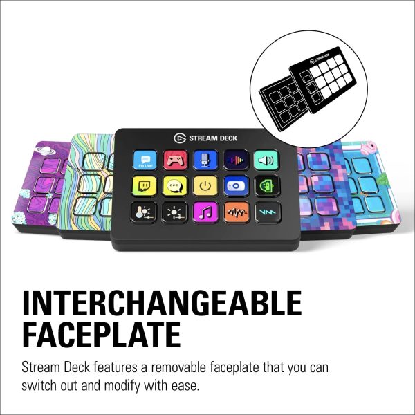 Stream Deck - Tactile Control Interface, 15 Customizable LCD Keys, Trigger Actions in apps, OBS, Twitch, YouTube and More, Detachable USB-C, Windows 10, macOS 10.13 or Later Black 10GBA9901 - Image 7