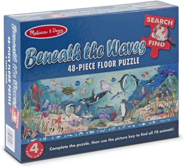 Melissa & Doug Search and Find Beneath The Waves Floor Puzzle (48 pcs, Over 1.21 Meters) - Image 5