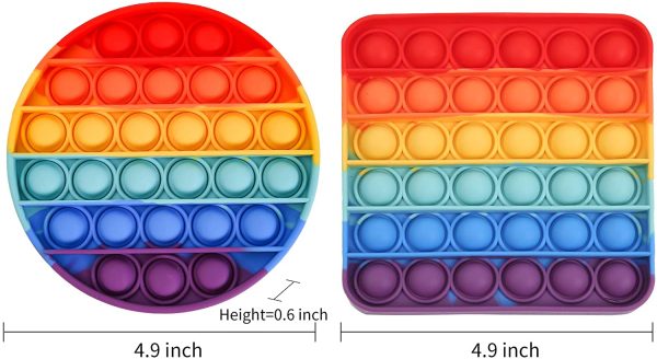 Push Bubble Sensory Fidget Toy Popping Its Fidget Toy Rainbow Pressure Stress Reliever Silicone Toy, Autism Special Needs, Squeeze Sensory Toy for Kid and Adult (2 PCS) - Image 7