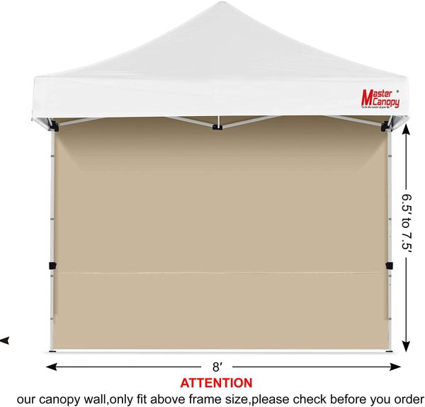 MASTERCANOPY Instant Canopy Tent Sidewall for 8x8 Pop Up Canopy,1 Pack (8x8 Feet, Beige)?? - Image 2