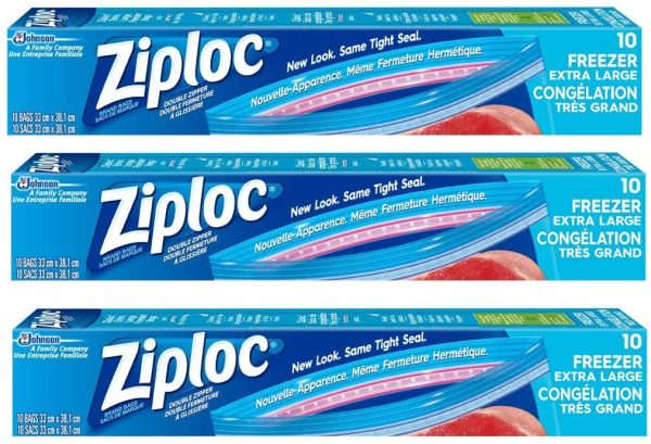 Ziploc Extra Large Food Storage Freezer Bags with Double Zipper Seal and Easy Open Tabs, 30 Count - Image 3