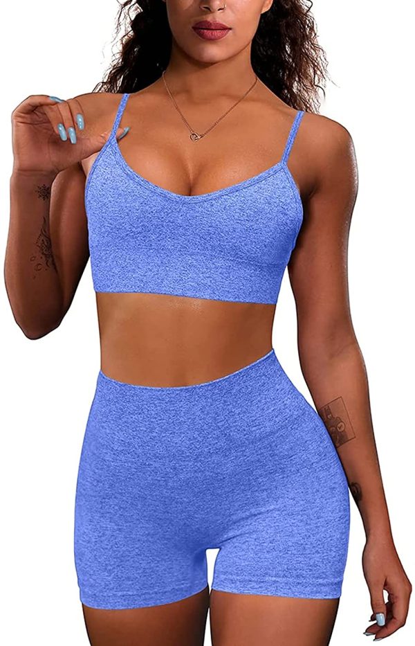 MANON ROSA Workout Set Women 2 Piece Activewear Clothes Seamless Gym Sports Bras Biker Shorts Outfits Fitness Sportswear - Image 3