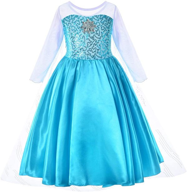 Princess Costumes for Little Girls Birthday Party Fancy Dress Up with Accessories - Image 4