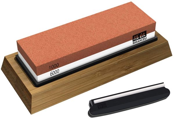 Whetstone Knife Sharpening Stone , Premium 2-Sided Whetstone Sharpener 1000/6000 Grit Whetstone Kit with Non-Slip Bamboo and Silicon Base Angle Guide for Chef Knife, Kitchen Knife, Hunting Knife - Image 3