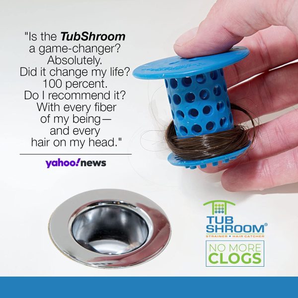 TubShroom TSBLU454 The Revolutionary Tub Drain Protector Hair Catcher/Strainer/Snare, Blue - Image 4