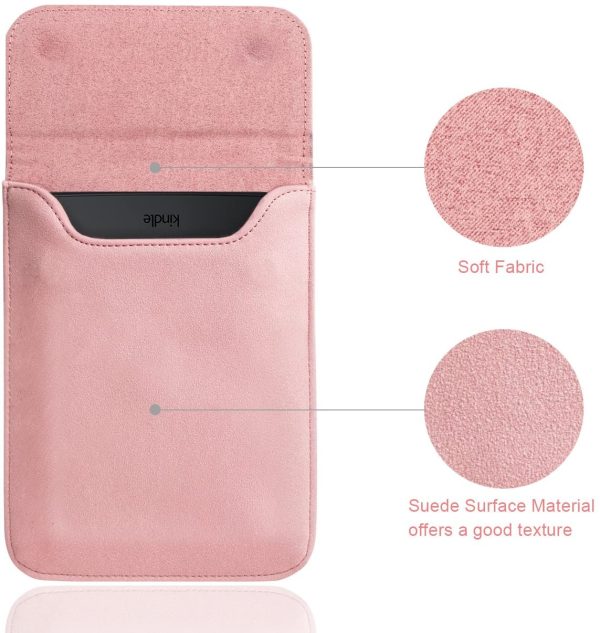 WALNEW 6-Inch Sleeve for Kobo Clara HD/Kobo NIA/Kobo Aura/Kindle 10th Gen 2019/Kindle Paperwhite 10th Gen 2018, Protective Pouch Case Bag for Kindle Voyage/Old version 6?? Kindle or Kindle Paperwhite, Pink - Image 2