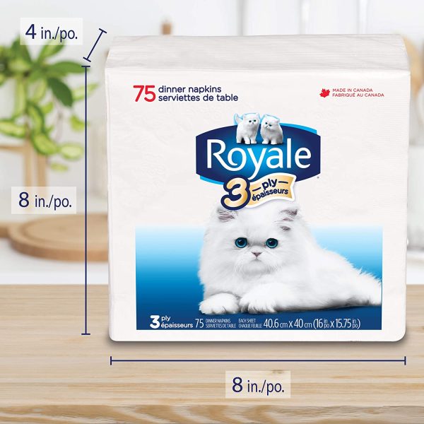 Royale, Dinner Napkins, 3 ply, 75 Paper Napkins (63435-73017-5) - Image 6