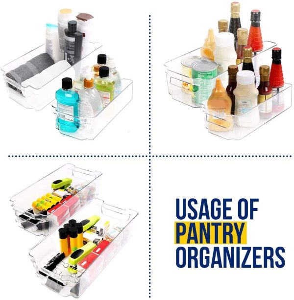 KICHLY (Set of 8) Pantry Organizer - Include 8 Organizer 4 Large & 4 Small Drawers Stackable Fridge Organizers for Freezer, Kitchen, Countertops, Cabinets (8- Piece) - Image 6