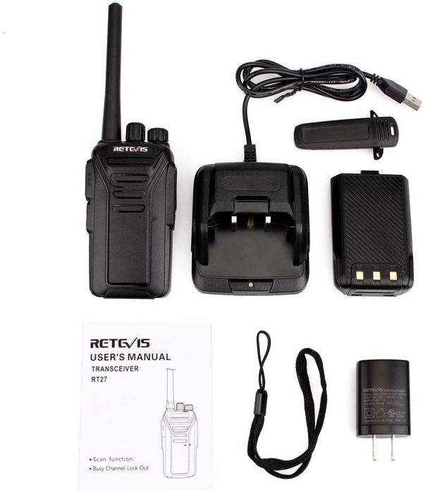 RT27 Walkie Talkie Rechargeable Long Range 22 Channel Rugged VOX Two Way Radio(5 Pack) - Image 8