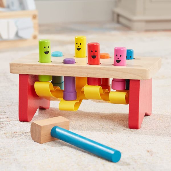 Melissa & Doug Deluxe Pounding Bench Wooden Toy with Mallet (Developmental Toy, Helps Fine Motor Skills) - Image 2