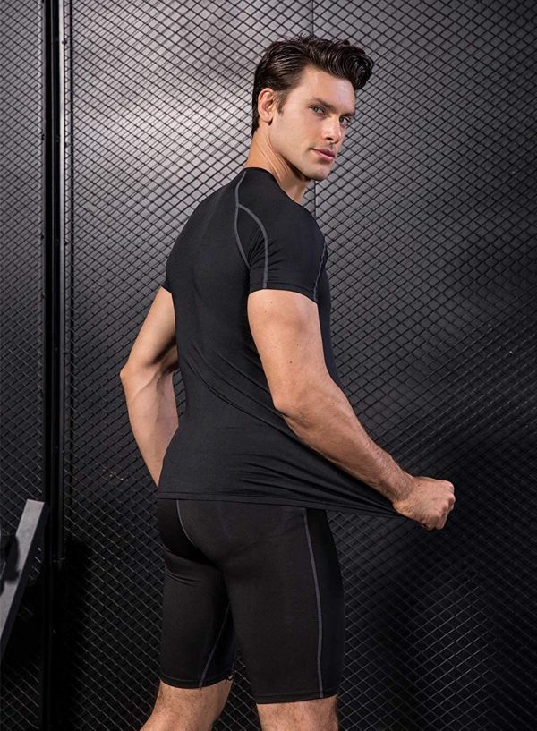 Men's (Pack of 3) Cool Dry Compression Short/Long Sleeve Sports Baselayer T-Shirts Tops - Image 6