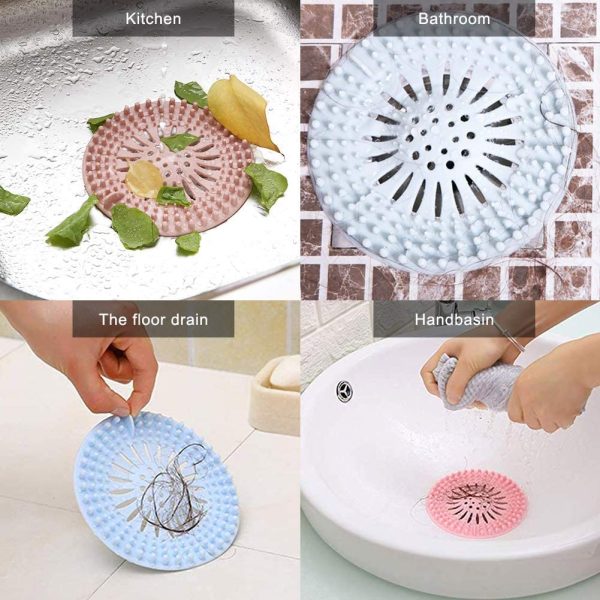 Hair Catcher Durable Silicone Hair Stopper Shower Drain Covers Easy to Install and Clean Suit for Bathroom Bathtub and Kitchen 5 Pack - Image 7