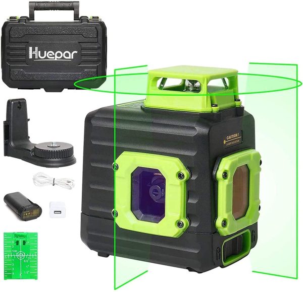 Cross Line Laser Level, Green 360?? Horizontal and Two Vertical Lines, Self-Leveling Alignment Multi Line Laser Tool, Li-ion Battery with Type-C Charging Port & Hard Carry Case Included - B21CG - Image 8