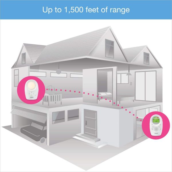 VTech DM1211 Enhanced Range Digital Audio Baby Monitor with Night Light, 1 Parent Unit, Silver & White - Image 4