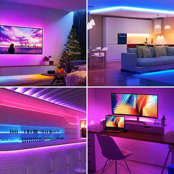 LE LED Strip Lights Kit, 16.4ft RGB LED Light Strips, Color Changing Light Strip with Remote Control, 12V Power Supply for Kitchen, Bedroom, and More, Non Waterproof - Image 8