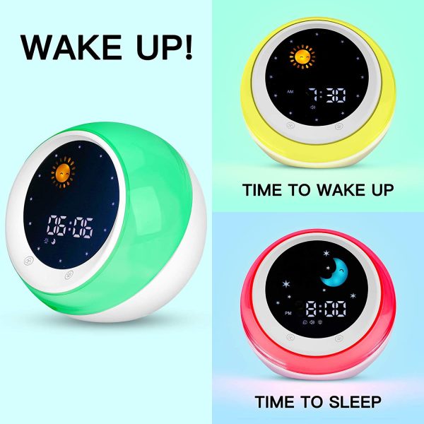 Time to Wake Alarm Clock for Kids, Children's Sleep Trainer, Kids Wake Up Light, Sleep Sound Machine