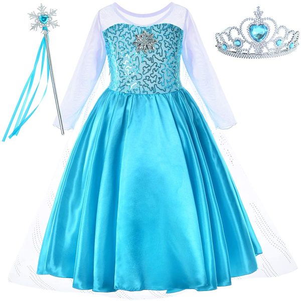 Princess Costumes for Little Girls Birthday Party Fancy Dress Up with Accessories - Image 6