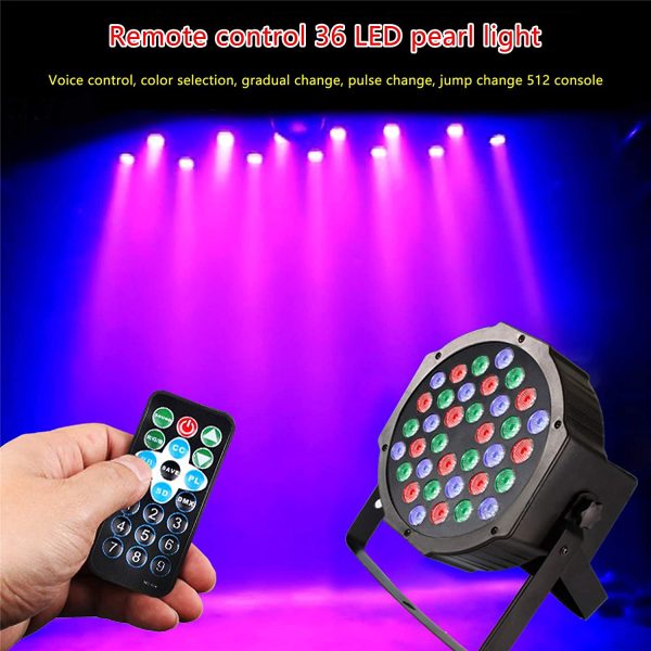 AKOZLIN 36 LEDs DJ Par Lights 4 Packs with Remote DMX Control LED Stage Lights RGB Strobe Uplights for DJ Dancing/Wedding/Church/Birthday Gift/Christmas Party/Music Live Show/Festival - Image 3