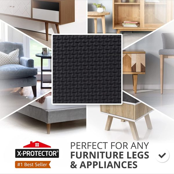 X-PROTECTOR NON SLIP FURNITURE PADS - PREMIUM 16 pcs 2" Furniture Grippers! Best SelfAdhesive Rubber Feet Furniture Feet - Ideal Non Skid Furniture Pad Floor Protectors for Fix in Place Furniture - Image 2