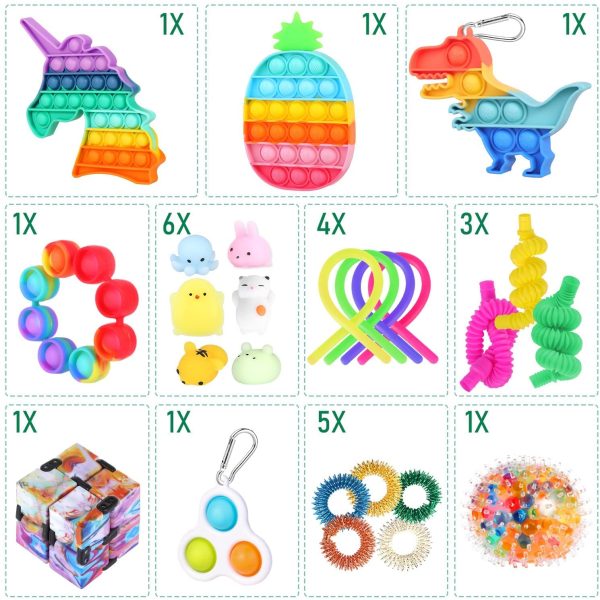 Sensory Fidget Toys Packs, Stress & Anxiety Relief Tools Figetget Toys Set for Kids Adults, Autistic ADHD Toys, Birthday Party Favors Classroom Rewards Prizes Children Gifts Pinata Filler Toys-25 Pack - Image 4