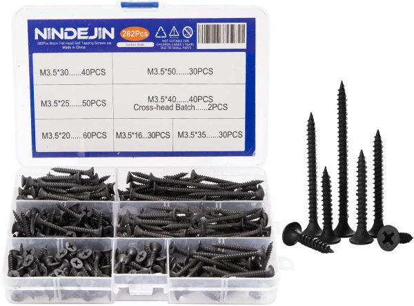 282Pcs Alloy Flat Head Self Tapping Screw Phillips Wood Screws Assortment Kit Set with Cross-Head Batch - Image 4