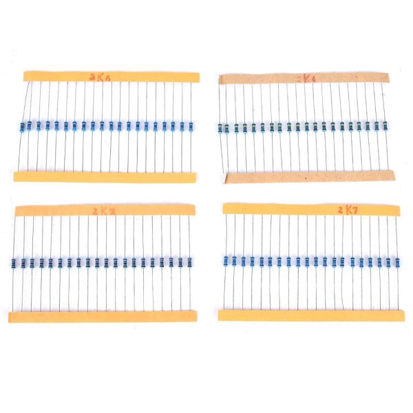 2600 Pieces 130 Values Resistor Kit, 1% 1 Ohm-3M Ohm 1/4W Metal Film Resistors Assortment with a Plastic Box for DIY, Experiment - Image 7