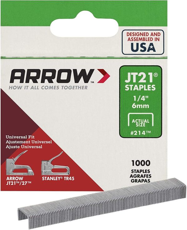 214 Genuine JT21 1/4-Inch Staples, 1,000-Staples - New