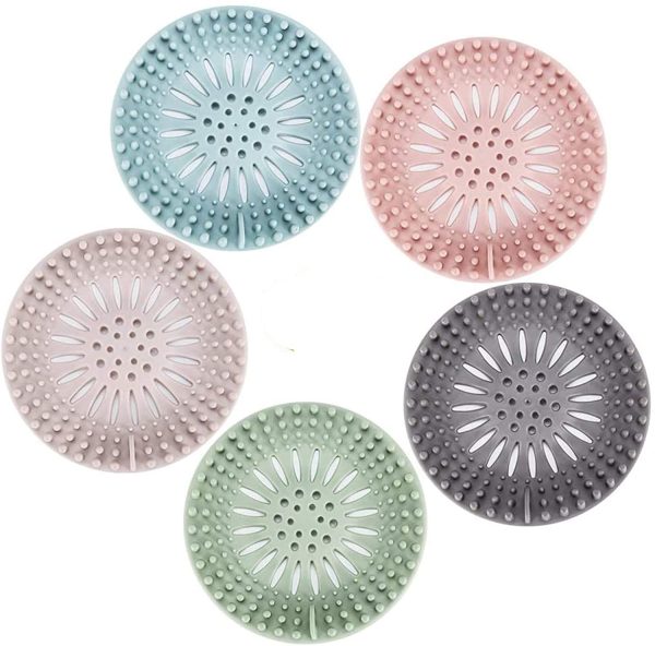 Hair Catcher Durable Silicone Hair Stopper Shower Drain Covers Easy to Install and Clean Suit for Bathroom Bathtub and Kitchen 5 Pack - Image 5