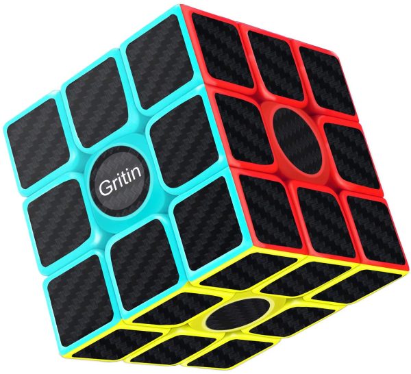 Magic Cube, Gritin 3x3x3 Smooth Speed Cube 3D Puzzles Cube with Vivid Color Carbon Fiber Surface - Ultra Durable and Flexible Easy Turning for Brain - Image 7