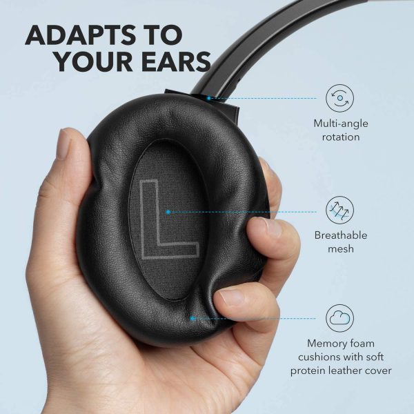 Anker  Life Q20 Hybrid Active Noise Cancelling Headphones, Wireless Over Ear Bluetooth Headphones, 40H Playtime, Hi-Res Audio, Deep Bass, Memory Foam Ear Cups, for Travel, Home Office - Image 5