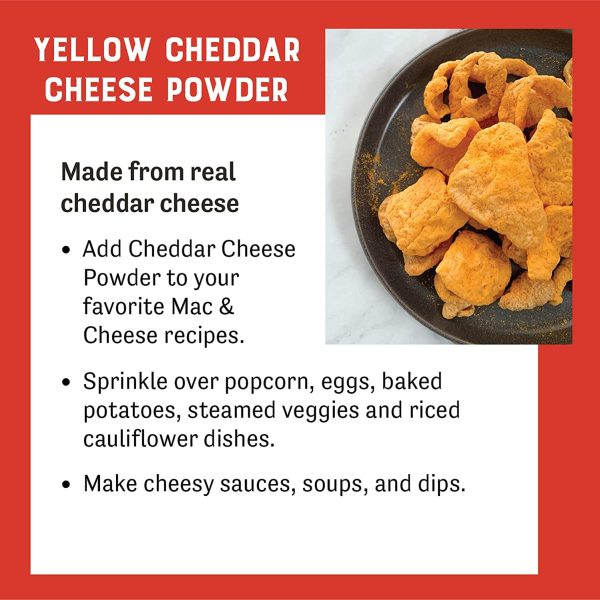 Judee's Yellow Cheddar Cheese Powder 0.68kg (1.5 lb) - 100% Non-GMO, rBST Hormone-Free, Gluten-Free & Nut-Free - Made from Real Cheddar Cheese - Made in USA - Great in Sauces, Soups, Dips, and Seasonings - Image 4