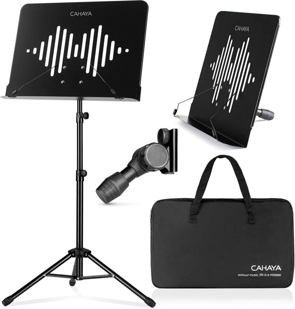 CAHAYA Sheet Music Stand Metal Portable with Carrying Bag (Audio Style) CY0233