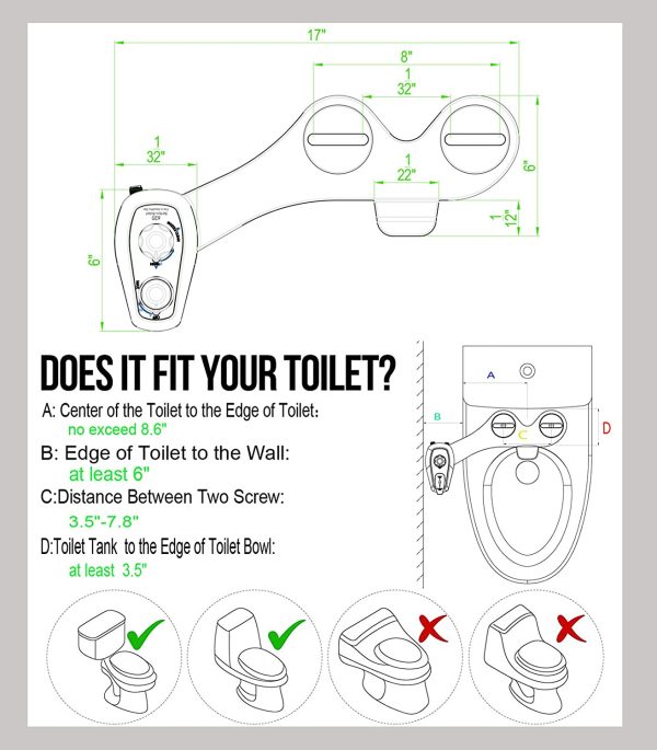 Betbo Bidet Toilet Attachment 620 Self-Cleaning Bidet Sprayer for Fresh Water Non-Electric Bidet Sprayer for Toilet - Image 6