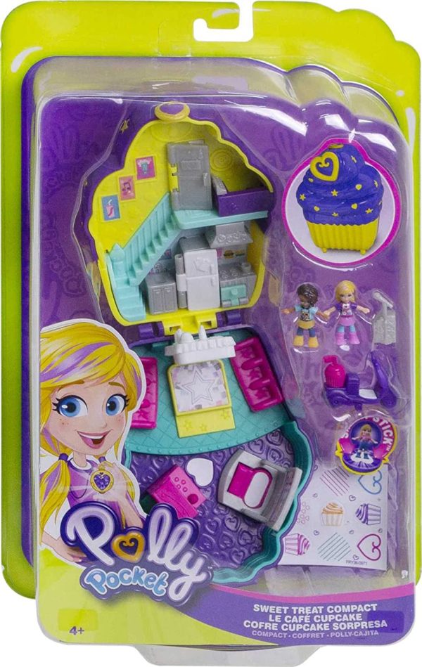 Polly Pocket Pocket World Cupcake Compact with Cafe & Performance Theme, Surprise Reveals, Polly & Shani Micro Dolls & Accessories, Ages 4 and Older [Amazon Exclusive] - Image 4