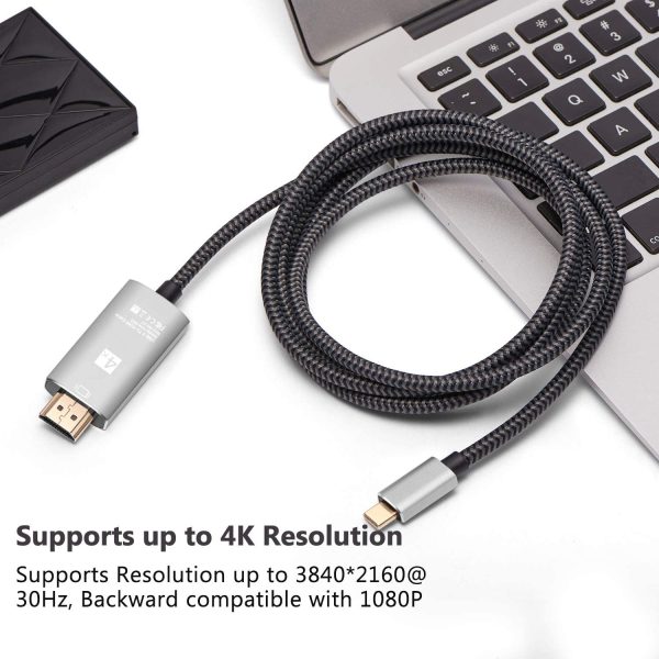 USB C to HDMI Cable, CLDAY USB Type-C to HDMI Cable Thunderbolt 3 Port 4K for New MacBook/pro iPad Pro 2018 iMac Chromebook Pixel Dell XPS 13/15 Galaxy S8/S9 S8/S9 Plus Note8(6.6ft) - Image 7