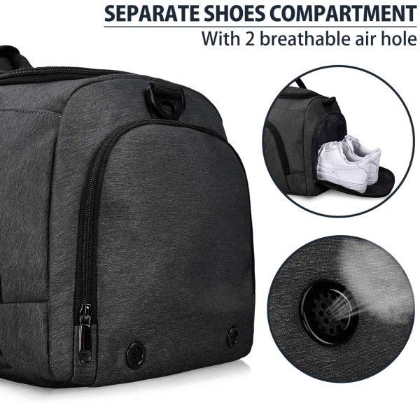 Gym Duffle Bag Waterproof Large Sports Bags Travel Duffel Bags with Shoes Compartment Weekender Overnight Bag Men Women 40L