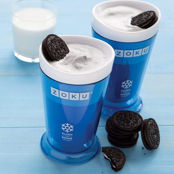 ZOKU Original Slush and Shake Maker, Compact Make and Serve Cup with Freezer Core Creates Single-Serving Smoothies, Slushies and Milkshakes in Minutes, BPA-Free, Blue - Image 4